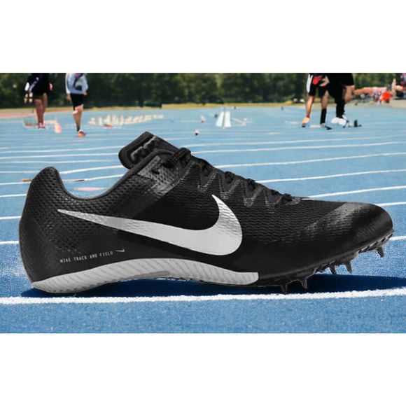 NIKE Black Zoom Rival Sprint Track Spikes Shoes DC8753 New Fast Ship Mens 12 - Picture 3 of 15